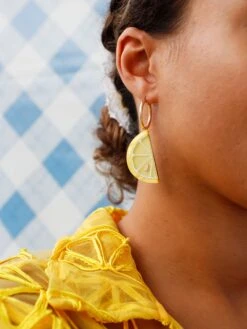 Wolf & Moon Lemon Slice Hoops -Wolf & Moon lemon slice hoops model 1