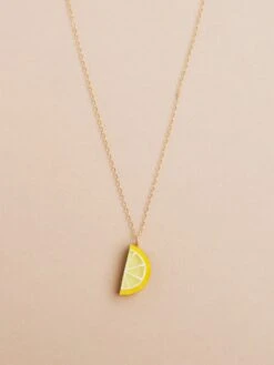 Wolf & Moon Lemon Slice Necklace -Wolf & Moon lemon slice necklace lifestyle 1