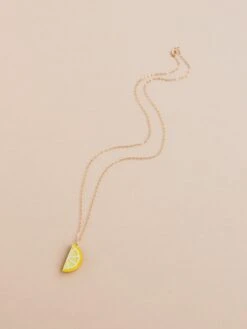 Wolf & Moon Lemon Slice Necklace -Wolf & Moon lemon slice necklace lifestyle 3