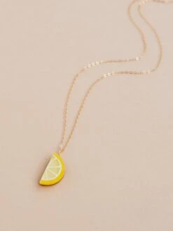 Wolf & Moon Lemon Slice Necklace -Wolf & Moon lemon slice necklace lifestyle 4