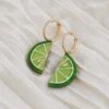Wolf & Moon Lime Slice Hoops -Wolf & Moon lime slice hoops lifestyle 3