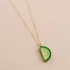 Wolf & Moon Lime Slice Necklace 1 Wolf & Moon Lime Slice Necklace -Wolf & Moon lime slice necklace lifestyle 2