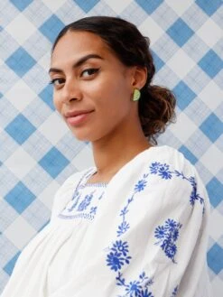 Wolf & Moon Lemon & Lime Studs -Wolf & Moon lime slice studs model 1