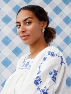 Wolf & Moon Lemon & Lime Studs - Clip On -Wolf & Moon lime slice studs model 1 a40fc5eb 5c7a 4c3e b576 f4b75b63efc8