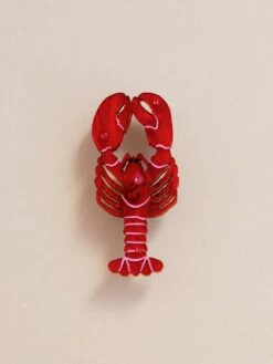 Wolf & Moon Lobster Brooch