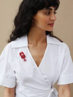 Wolf & Moon Lobster Brooch -Wolf & Moon lobster brooch model 1