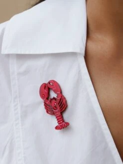 Wolf & Moon Lobster Brooch -Wolf & Moon lobster brooch model 2