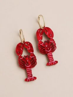 Wolf & Moon Statement Lobster Hoops