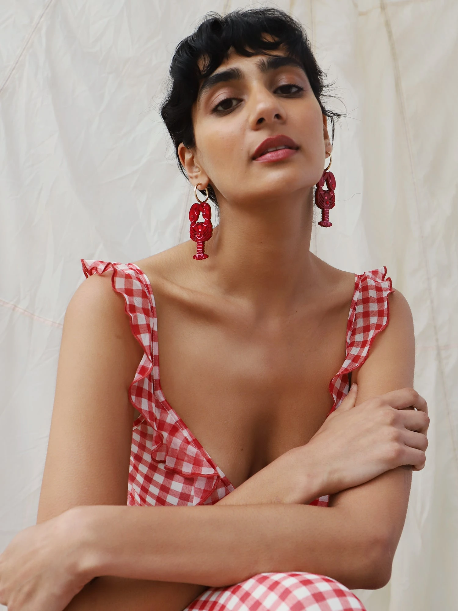 Wolf & Moon Statement Lobster Hoops 4 Wolf & Moon Statement Lobster Hoops - Image 2