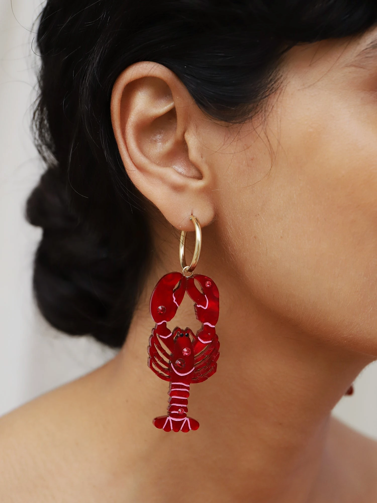 Wolf & Moon Statement Lobster Hoops 7 Wolf & Moon Statement Lobster Hoops - Image 5