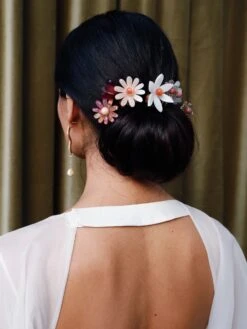 Wolf & Moon Meadow Comb Set In Dusky Pink -Wolf & Moon meadow comb set dusky pink model 2