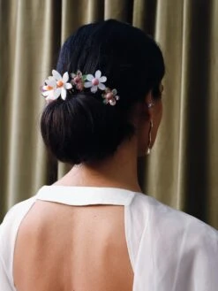 Wolf & Moon Meadow Comb Set In Dusky Pink -Wolf & Moon meadow comb set dusky pink model 3 1