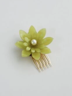 Wolf & Moon Dahlia Hair Comb 21 Wolf & Moon Dahlia Hair Comb -Wolf & Moon meadow hair slide dahlia green 1
