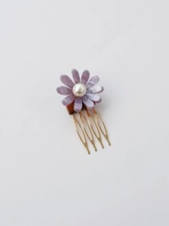 Wolf & Moon Daisy Hair Comb -Wolf & Moon meadow hair slide daisy lilac 1