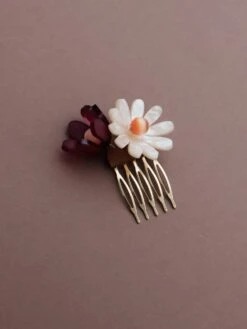 Wolf & Moon Double Daisy Hair Comb 20 Wolf & Moon Double Daisy Hair Comb -Wolf & Moon meadow hair slide double daisy cherry 1