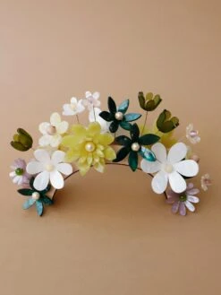 Wolf & Moon Meadow Headpiece In Green