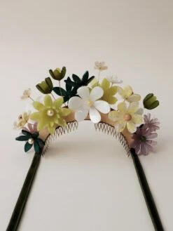 Wolf & Moon Meadow Headpiece In Green -Wolf & Moon meadow headpiece green lifestyle whitebkg 2