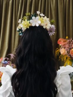 Wolf & Moon Meadow Headpiece In Green -Wolf & Moon meadow headpiece green model 4