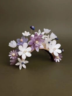 Wolf & Moon Meadow Headpiece In Lilac/Blue -Wolf & Moon meadow headpiece lilac blue lifestyle 2