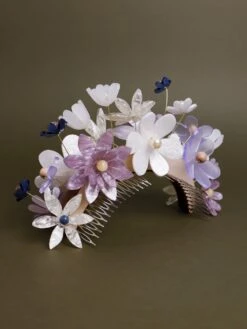 Wolf & Moon Meadow Headpiece In Lilac/Blue -Wolf & Moon meadow headpiece lilac blue lifestyle 3