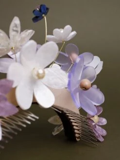 Wolf & Moon Meadow Headpiece In Lilac/Blue -Wolf & Moon meadow headpiece lilac blue lifestyle 4