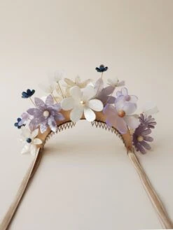 Wolf & Moon Meadow Headpiece In Lilac/Blue -Wolf & Moon meadow headpiece lilac blue lifestyle whitebkg 2