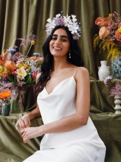 Wolf & Moon Meadow Headpiece In Lilac/Blue -Wolf & Moon meadow headpiece lilac blue model 3