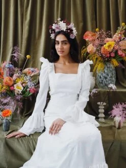 Wolf & Moon Meadow Headpiece In Lilac/Cherry -Wolf & Moon meadow headpiece lilac cherry model 3