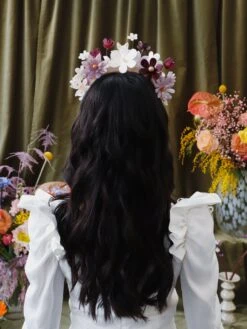 Wolf & Moon Meadow Headpiece In Lilac/Cherry -Wolf & Moon meadow headpiece lilac cherry model 5