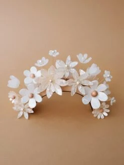 Wolf & Moon Meadow Headpiece In White