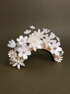 Wolf & Moon Meadow Headpiece In White -Wolf & Moon meadow headpiece white lifestyle 2