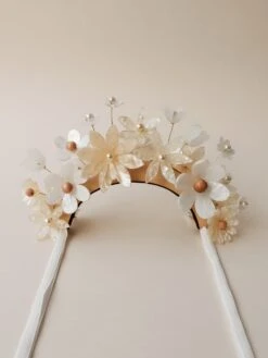 Wolf & Moon Meadow Headpiece In White -Wolf & Moon meadow headpiece white lifestyle whitebkg 1
