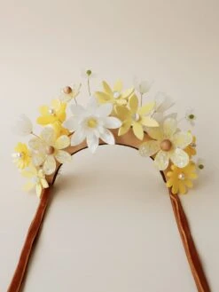 Wolf & Moon Meadow Headpiece In Yellow -Wolf & Moon meadow headpiece yellow lifestyle whitebkg 2