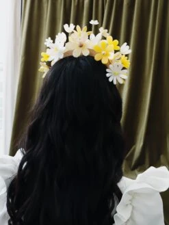 Wolf & Moon Meadow Headpiece In Yellow -Wolf & Moon meadow headpiece yellow model 5