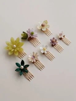 Wolf & Moon Meadow Comb Set In Green