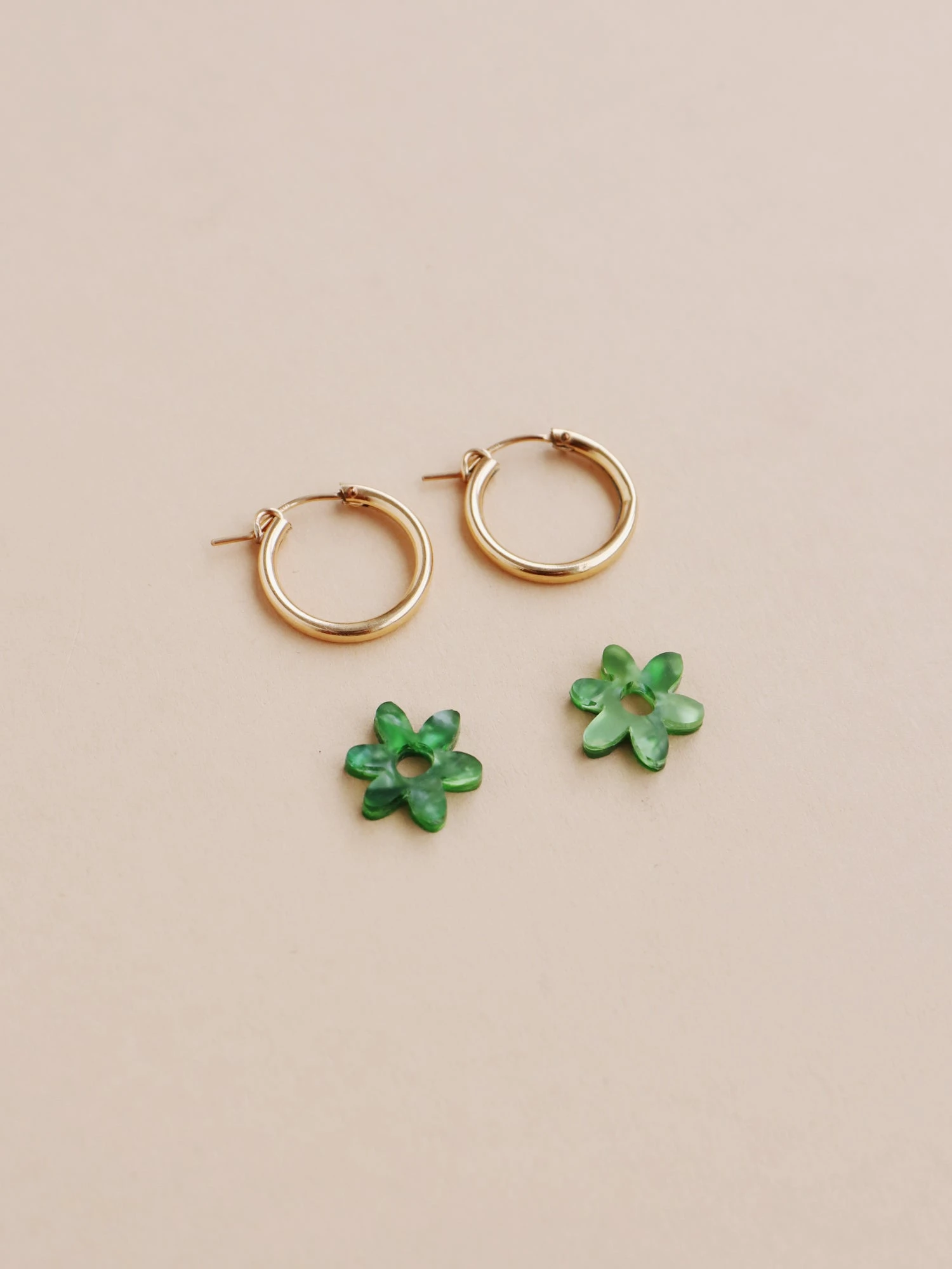 Wolf & Moon Mini Caia Hoops In Forest 6 Wolf & Moon Mini Caia Hoops In Forest - Image 4