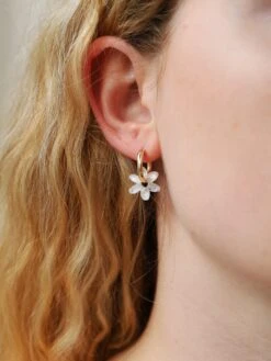 Wolf & Moon Mini Caia Hoops In Orchid -Wolf & Moon mini caia hoops offwhite model 1 8f61c668 f6b7 4b12 88ad 788885b1e4e8