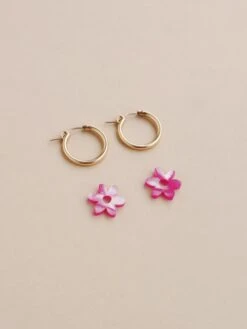 Wolf & Moon Mini Caia Hoops In Orchid -Wolf & Moon mini caia hoops orchid lifestyle 3