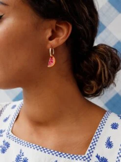 Wolf & Moon Mini Grapefruit Slice Hoops -Wolf & Moon mini grapefruit slice hoops model 2