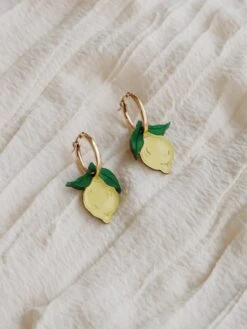Wolf & Moon Mini Lemon II Hoops -Wolf & Moon mini lemon hoops lifestyle 3
