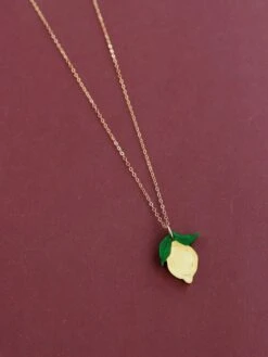 Wolf & Moon Mini Lemon II Necklace -Wolf & Moon mini lemon necklace lifestyle 2