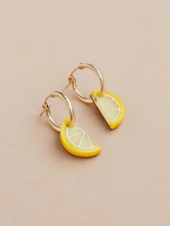 Wolf & Moon Mini Lemon Slice Hoops -Wolf & Moon mini lemon slice hoops lifestyle 2