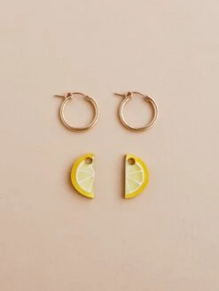 Wolf & Moon Mini Lemon Slice Hoops -Wolf & Moon mini lemon slice hoops lifestyle 3