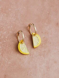 Wolf & Moon Mini Lemon Slice Hoops -Wolf & Moon mini lemon slice hoops lifestyle 4