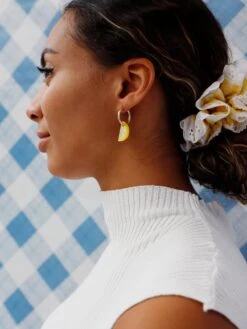 Wolf & Moon Mini Lemon Slice Hoops -Wolf & Moon mini lemon slice hoops model 1