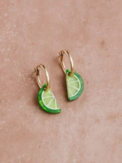Wolf & Moon Mini Lime Slice Hoops