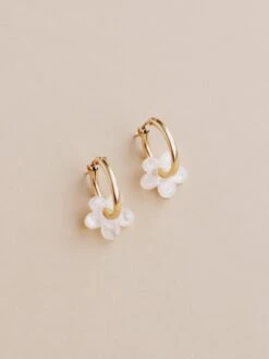 Wolf & Moon Mini Nina Hoops In Off-White