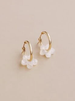 Wolf & Moon Mini Nina Hoops In Off-White -Wolf & Moon mini nina hoops offwhite lifestyle 2