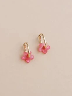 Wolf & Moon Mini Nina Hoops In Peony