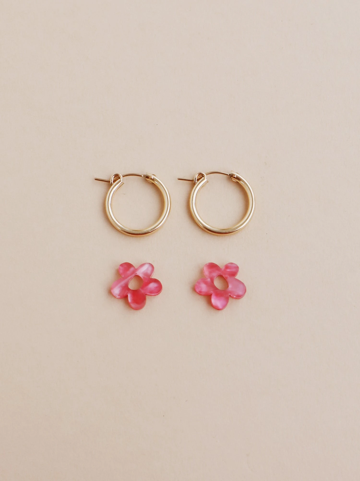 Wolf & Moon Mini Nina Hoops In Peony 6 Wolf & Moon Mini Nina Hoops In Peony - Image 4
